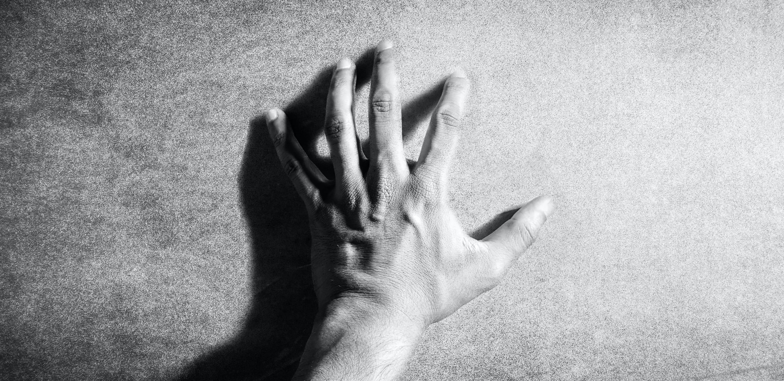 Hand, Black, White, Wall