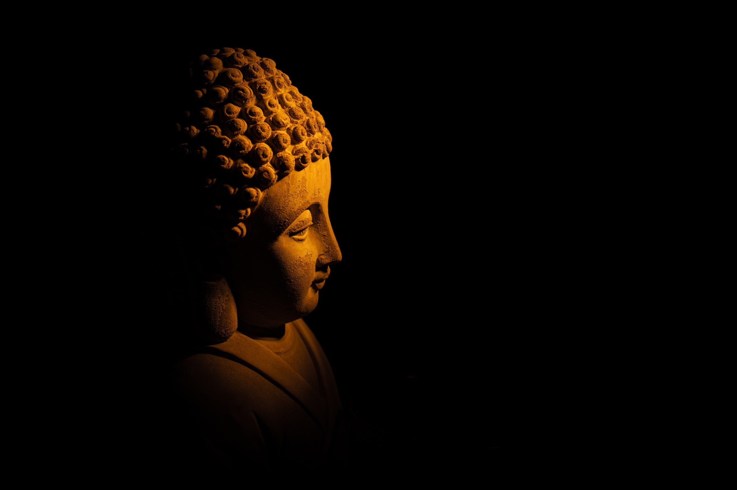 Buddha sculpture at night
