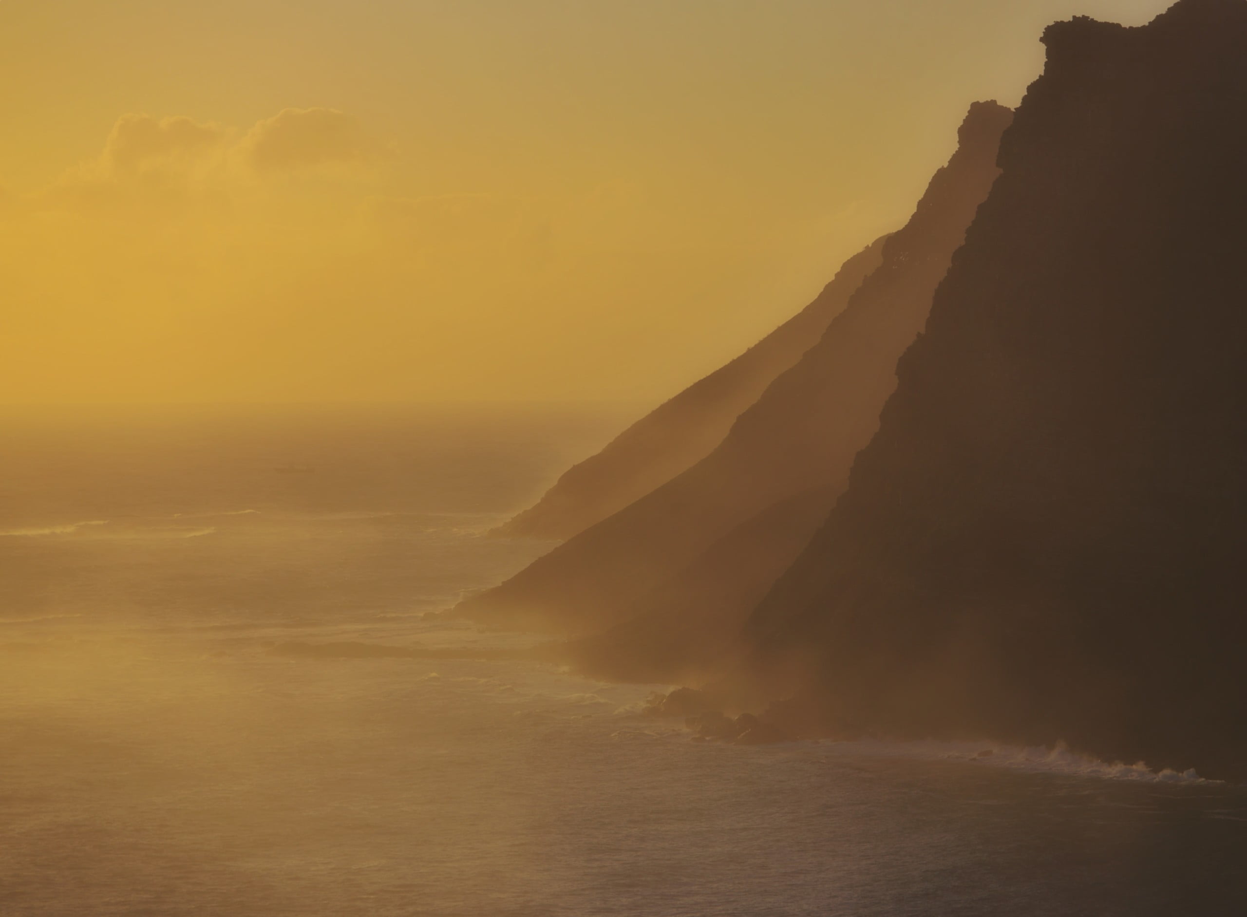 Coast line of the cape peninsular on a foggy day
