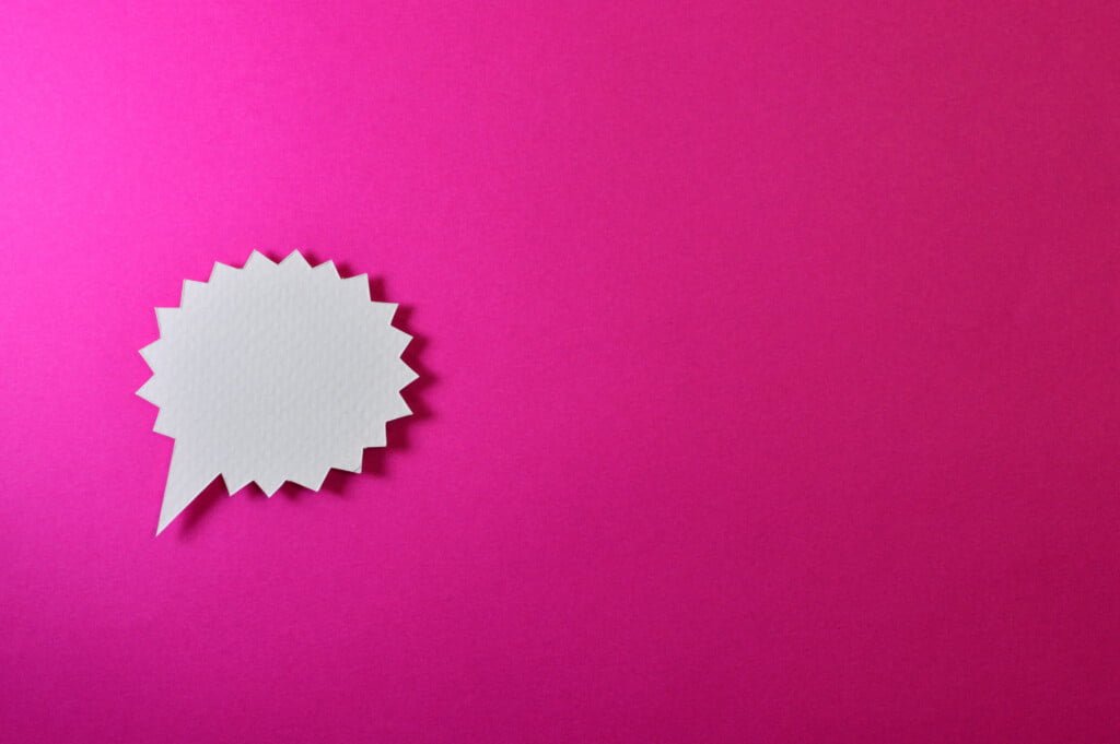 White quote paper cutout