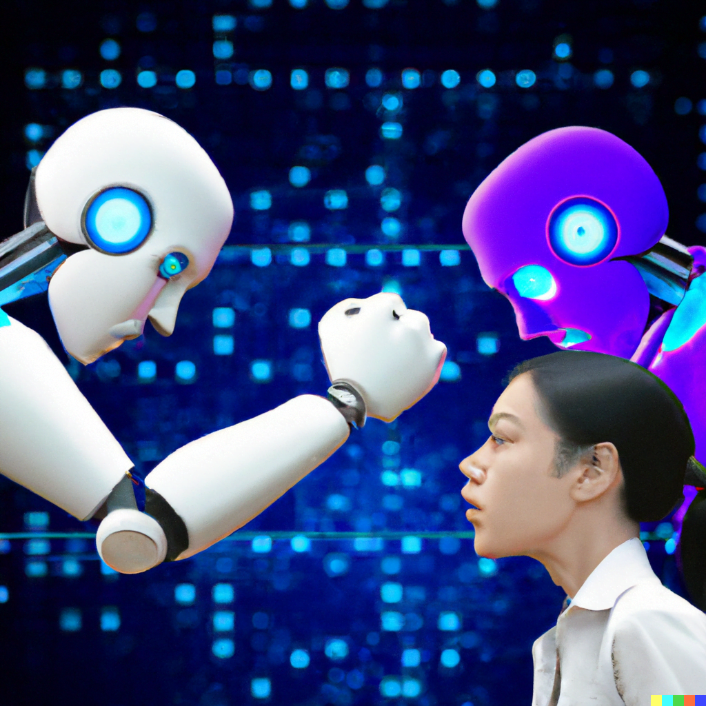 Dall·e 2023 02 07 15.40.25 artificial intelligence beating up human