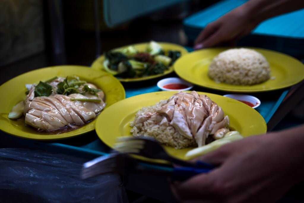 Chicken Rice from a Michelin star awarded food stall. Not the best chicken rice in the Singapore though :)