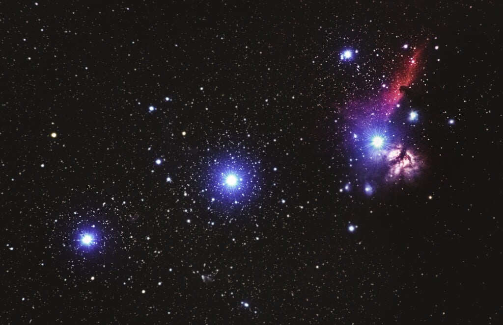 flame and horsehead nebular in Orians belt