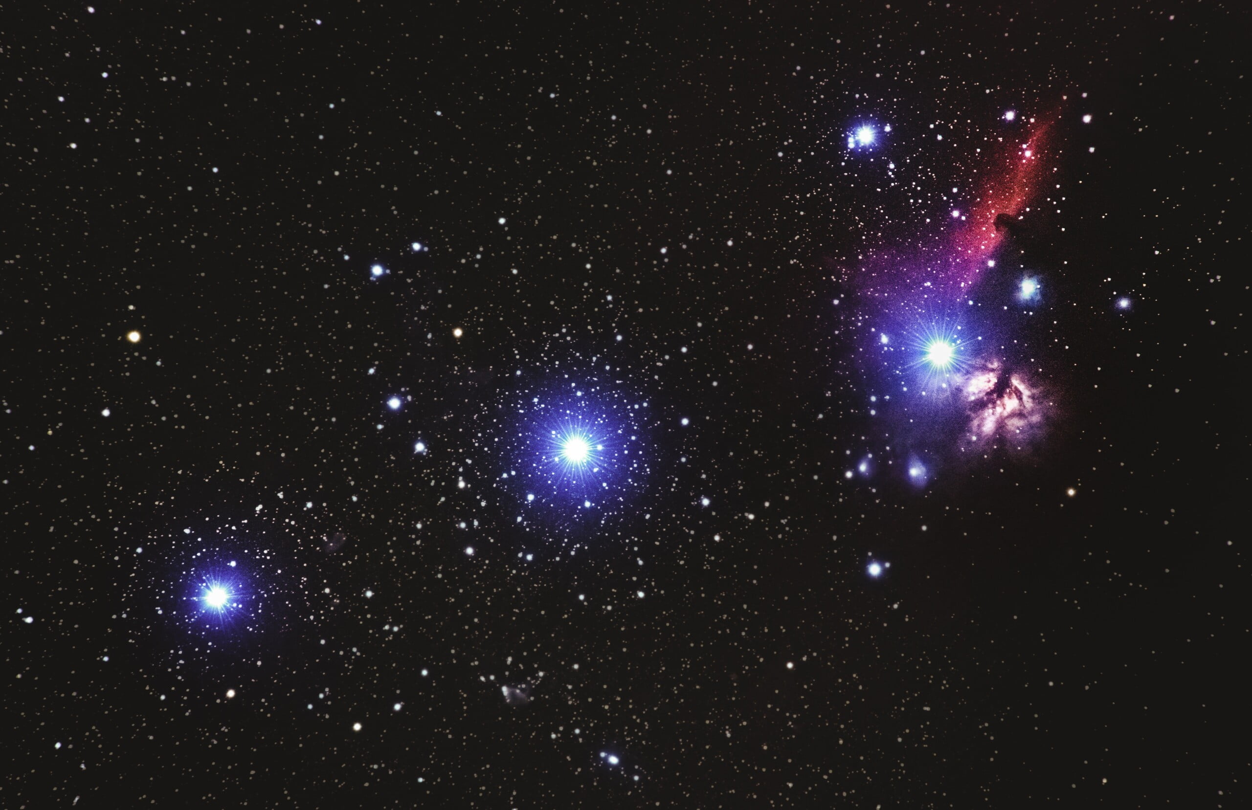 flame and horsehead nebular in Orians belt